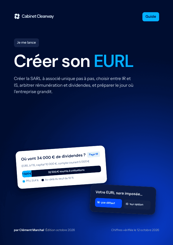 Couverture du guide « Créer son EURL »