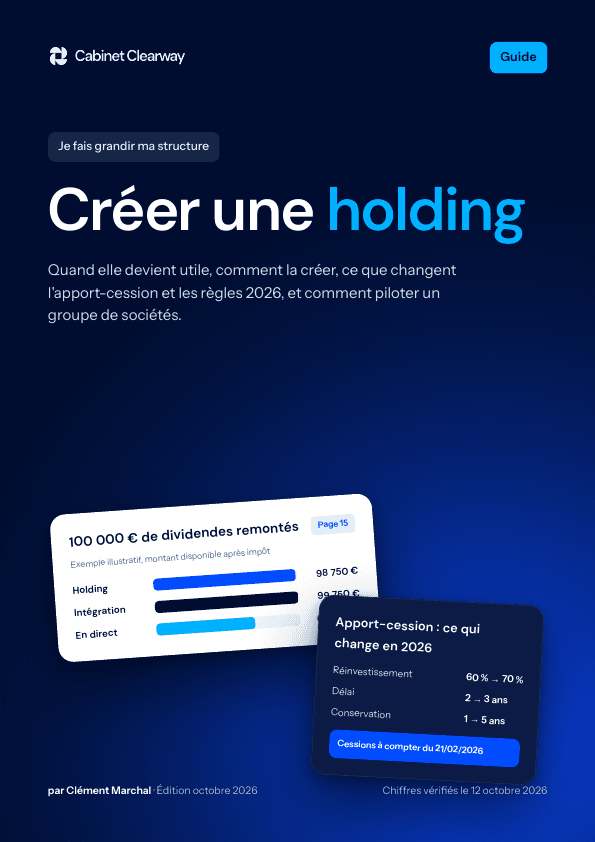 Couverture du guide « Créer une holding »